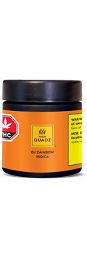 OJ Zainbow 3.5g flower jar packaging